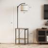 imageSUNMORY Floor Lamp with Table End Table with Lamp Shelves Charging StationUSB ampamp AC Port 3Color Temperature LED Bulb Side Table Lamps for Living Room Bedroom Office Rustic BrownGrey Oak