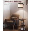 imageSUNMORY Floor Lamp with Table End Table with Lamp Shelves Charging StationUSB ampamp AC Port 3Color Temperature LED Bulb Side Table Lamps for Living Room Bedroom Office Rustic BrownRustic Brown