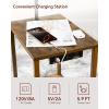 imageSUNMORY Floor Lamp with Table End Table with Lamp Shelves Charging StationUSB ampamp AC Port 3Color Temperature LED Bulb Side Table Lamps for Living Room Bedroom Office Rustic BrownRustic Brown