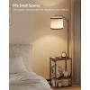 imageSUNMORY Floor Lamp with Table End Table with Lamp Shelves Charging StationUSB ampamp AC Port 3Color Temperature LED Bulb Side Table Lamps for Living Room Bedroom Office Rustic BrownDark Walnut