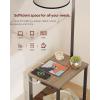 imageSUNMORY Floor Lamp with Table End Table with Lamp Shelves Charging StationUSB ampamp AC Port 3Color Temperature LED Bulb Side Table Lamps for Living Room Bedroom Office Rustic BrownGrey Oak