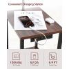 imageSUNMORY Floor Lamp with Table End Table with Lamp Shelves Charging StationUSB ampamp AC Port 3Color Temperature LED Bulb Side Table Lamps for Living Room Bedroom Office Rustic BrownDark Walnut