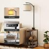 imageSUNMORY Floor Lamp with Table End Table with Lamp Shelves Charging StationUSB ampamp AC Port 3Color Temperature LED Bulb Side Table Lamps for Living Room Bedroom Office Rustic BrownGrey Oak