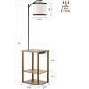 imageSUNMORY Floor Lamp with Table End Table with Lamp Shelves Charging StationUSB ampamp AC Port 3Color Temperature LED Bulb Side Table Lamps for Living Room Bedroom Office Rustic BrownRustic Brown