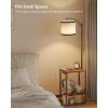imageSUNMORY Floor Lamp with Table End Table with Lamp Shelves Charging StationUSB ampamp AC Port 3Color Temperature LED Bulb Side Table Lamps for Living Room Bedroom Office Rustic BrownRustic Brown