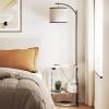 imageSUNMORY Floor Lamp with Table End Table with Lamp Shelves Charging StationUSB ampamp AC Port 3Color Temperature LED Bulb Side Table Lamps for Living Room Bedroom Office Rustic BrownGrey Oak