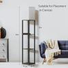 imageSUNMORY Shelf Lamp with Remote Control Stepless Color Temperature ampamp Dimmable Floor Lamp with Shelves with 2 Usb Charging Ports and 2Hole Socket Solid Wood Tall Lamps for Living Room BedroomBlackBlackwith remote control  without drawer