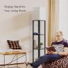 imageSUNMORY Shelf Lamp with Remote Control Stepless Color Temperature ampamp Dimmable Floor Lamp with Shelves with 2 Usb Charging Ports and 2Hole Socket Solid Wood Tall Lamps for Living Room BedroomBlackBlackwith remote control  without drawer