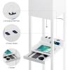 imageSUNMORY Shelf Lamp with Remote Control Stepless Color Temperature ampamp Dimmable Floor Lamp with Shelves with 2 Usb Charging Ports and 2Hole Socket Solid Wood Tall Lamps for Living Room BedroomBlackWhite