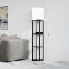 imageSUNMORY Shelf Lamp with Remote Control Stepless Color Temperature ampamp Dimmable Floor Lamp with Shelves with 2 Usb Charging Ports and 2Hole Socket Solid Wood Tall Lamps for Living Room BedroomBlackRGB Bulb