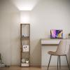 imageSUNMORY Shelf Lamp with Remote Control Stepless Color Temperature ampamp Dimmable Floor Lamp with Shelves with 2 Usb Charging Ports and 2Hole Socket Solid Wood Tall Lamps for Living Room BedroomBlackRustic Browm