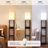 imageSUNMORY Shelf Lamp with Remote Control Stepless Color Temperature ampamp Dimmable Floor Lamp with Shelves with 2 Usb Charging Ports and 2Hole Socket Solid Wood Tall Lamps for Living Room BedroomBlackBlack