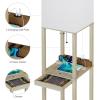 imageSUNMORY Shelf Lamp with Remote Control Stepless Color Temperature ampamp Dimmable Floor Lamp with Shelves with 2 Usb Charging Ports and 2Hole Socket Solid Wood Tall Lamps for Living Room BedroomBlackWood