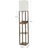 imageSUNMORY Shelf Lamp with Remote Control Stepless Color Temperature ampamp Dimmable Floor Lamp with Shelves with 2 Usb Charging Ports and 2Hole Socket Solid Wood Tall Lamps for Living Room BedroomBlackRustic Browm
