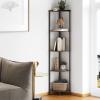 imageSUNMORY 5 Tier Corner Shelf Stand Industrial 65quot Corner Shelves Display Shelf for Living Room Decor Wall Corner Bookshelf Multi Unit Organizer Tall Shelf Plant Stand for Bedroom Bathroom BlackRustic Brown