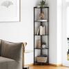 imageSUNMORY 5 Tier Corner Shelf Stand Industrial 65quot Corner Shelves Display Shelf for Living Room Decor Wall Corner Bookshelf Multi Unit Organizer Tall Shelf Plant Stand for Bedroom Bathroom BlackBlack