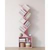 imageSUNMORY 6 Tier Tree Bookshelf Small Bookcase with Storage Cabinet Modern Tall Narrow Bookshelves Organizer Floor Standing Book Shelf for BedroomLiving RoomHome OfficeCorner Rustic BrownPink
