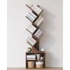 imageSUNMORY 6 Tier Tree Bookshelf Small Bookcase with Storage Cabinet Modern Tall Narrow Bookshelves Organizer Floor Standing Book Shelf for BedroomLiving RoomHome OfficeCorner Rustic BrownBrown