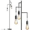 imageSUNMORY Dimmable Floor Lamp 68 Inch Tall Lamps for Living Room Standing Lamp with 3 x 6w LED Bulbs Tree Lamp Farmhouse Industrial Floor Lamp for Bedroom Office Black ampamp Rattan ShadeBlack
