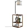 imageSUNMORY Floor Lamp with Table End Table with Lamp Shelves Charging StationUSB ampamp AC Port 3Color Temperature LED Bulb Side Table Lamps for Living Room Bedroom Office Rustic BrownRustic Brown