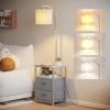 imageSUNMORY Floor Lamp with Table ampamp 2 Drawers Lamp with USB Port and Outlet Lamps for Nightstand with 3 Color Temperature Led Bulb Included Floor Lamps for Living Room Bedroom and Home Office BlackGray