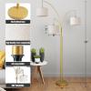 imageSUNMORY 3 Lights Floor Lamp for Living Room 78quot Tall Standing Lamp with Hanging Drum Shade Modern Arc Floor Lamps with Heavy Base Mid Century Arched Tree Floor Lamp for Bedroom Office CornerGold Rotary Switch