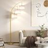 imageSUNMORY 3 Lights Floor Lamp for Living Room 78quot Tall Standing Lamp with Hanging Drum Shade Modern Arc Floor Lamps with Heavy Base Mid Century Arched Tree Floor Lamp for Bedroom Office CornerGold Rotary Switch
