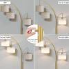imageSUNMORY 3 Lights Floor Lamp for Living Room 78quot Tall Standing Lamp with Hanging Drum Shade Modern Arc Floor Lamps with Heavy Base Mid Century Arched Tree Floor Lamp for Bedroom Office CornerGold Rotary Switch