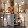 imageSUNMORY 3 Lights Floor Lamp for Living Room 78quot Tall Standing Lamp with Hanging Drum Shade Modern Arc Floor Lamps with Heavy Base Mid Century Arched Tree Floor Lamp for Bedroom Office CornerBlack Remote Control
