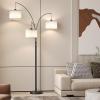 imageSUNMORY 3 Lights Floor Lamp for Living Room 78quot Tall Standing Lamp with Hanging Drum Shade Modern Arc Floor Lamps with Heavy Base Mid Century Arched Tree Floor Lamp for Bedroom Office CornerBlack Rotary Switch
