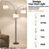 imageSUNMORY 3 Lights Floor Lamp for Living Room 78quot Tall Standing Lamp with Hanging Drum Shade Modern Arc Floor Lamps with Heavy Base Mid Century Arched Tree Floor Lamp for Bedroom Office CornerBlack Rotary Switch
