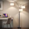 imageSUNMORY 3 Lights Floor Lamp for Living Room 78quot Tall Standing Lamp with Hanging Drum Shade Modern Arc Floor Lamps with Heavy Base Mid Century Arched Tree Floor Lamp for Bedroom Office CornerBlack Rotary Switch