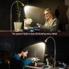 imageSUNMORY Adjustable LED Beam Floor Lamps for Living Room Reading Lamp with Flexible Gooseneck Dimmable Zoomable Spotlight Work Light Touch Control Task Crafting Standing Lamp for Office BedroomGold
