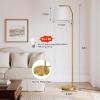 imageSUNMORY Floor Lamps for Living Room 9W Bulb Included Tall Lamp for Bedroom with Adjustable Head Modern Standing Lamp 0100 Dimmable Arc Floor Lamp for Dining Room Office Nursery BlackGold