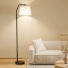 imageSUNMORY Floor Lamps for Living Room 9W Bulb Included Tall Lamp for Bedroom with Adjustable Head Modern Standing Lamp 0100 Dimmable Arc Floor Lamp for Dining Room Office Nursery BlackBlack