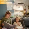 imageSUNMORY Floor Lamps for Living Room 9W Bulb Included Tall Lamp for Bedroom with Adjustable Head Modern Standing Lamp 0100 Dimmable Arc Floor Lamp for Dining Room Office Nursery BlackBrown