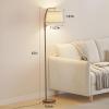 imageSUNMORY Floor Lamps for Living Room 9W Bulb Included Tall Lamp for Bedroom with Adjustable Head Modern Standing Lamp 0100 Dimmable Arc Floor Lamp for Dining Room Office Nursery BlackLight Brown