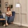 imageSUNMORY Floor Lamps for Living Room 9W Bulb Included Tall Lamp for Bedroom with Adjustable Head Modern Standing Lamp 0100 Dimmable Arc Floor Lamp for Dining Room Office Nursery BlackLight Brown