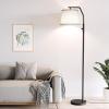 imageSUNMORY Floor Lamps for Living Room 9W Bulb Included Tall Lamp for Bedroom with Adjustable Head Modern Standing Lamp 0100 Dimmable Arc Floor Lamp for Dining Room Office Nursery BlackBlack