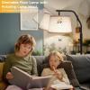 imageSUNMORY Floor Lamps for Living Room 9W Bulb Included Tall Lamp for Bedroom with Adjustable Head Modern Standing Lamp 0100 Dimmable Arc Floor Lamp for Dining Room Office Nursery BlackBlack