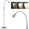 imageSUNMORY Adjustable LED Beam Floor Lamps for Living Room Reading Lamp with Flexible Gooseneck Dimmable Zoomable Spotlight Work Light Touch Control Task Crafting Standing Lamp for Office BedroomNickel