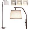imageSUNMORY Floor Lamps for Living Room 9W Bulb Included Tall Lamp for Bedroom with Adjustable Head Modern Standing Lamp 0100 Dimmable Arc Floor Lamp for Dining Room Office Nursery BlackBrown