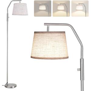 imageSUNMORY Floor Lamps for Living Room 9W Bulb Included Tall Lamp for Bedroom with Adjustable Head Modern Standing Lamp 0100 Dimmable Arc Floor Lamp for Dining Room Office Nursery BlackNickel