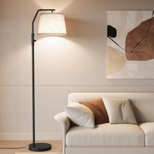 imageSUNMORY Floor Lamps for Living Room 9W Bulb Included Tall Lamp for Bedroom with Adjustable Head Modern Standing Lamp 0100 Dimmable Arc Floor Lamp for Dining Room Office Nursery BlackBlack