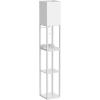 imageSUNMORY Floor Lamp with ShelvesModern Dimmable Solid Wood Standing Lamp with 1 Drawer and 2 USB Ports ampamp 2 Power OutletCorner Tall Bookshelf Lamp for Living Room and BedroomGreyGrey