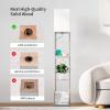 imageSUNMORY Floor Lamp with ShelvesModern Dimmable Solid Wood Standing Lamp with 1 Drawer and 2 USB Ports ampamp 2 Power OutletCorner Tall Bookshelf Lamp for Living Room and BedroomGreyGrey