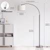 imageSUNMORY Arc Floor Lamp with 3 Color Temperature Modern Floor Lamp with 9w A19 LED Bulb 75 Height Tall Lamp for Living Room with Hanging Drum Shade ampamp Weighted Base Arched Standing Lamp for BedroomBlack Without Remote