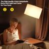 imageSUNMORY Arc Floor Lamp with 3 Color Temperature Modern Floor Lamp with 9w A19 LED Bulb 75 Height Tall Lamp for Living Room with Hanging Drum Shade ampamp Weighted Base Arched Standing Lamp for BedroomBlack Without Remote