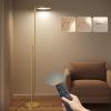imageSUNMORY 32W3000LM Floor Lamps Super Bright LED Standing Lamp with Remote Control Adjustable Tall Lamp with 350Rotating Head Modern Dimmable Torchiere Corner Lamp for Living Room Bedroom OfficeGold
