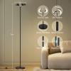 imageSUNMORY Floor Lamps for Living Room 28W Bright LED Floor Lamp with 2 Rotatable Lights ampamp Remote Control 74quot Tall Standing Lamp with Stepless Dimmable Modern Reading Corner Lamp for Bedroom OfficeBlack